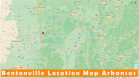 Bentonville, Arkansas map with satellite view .